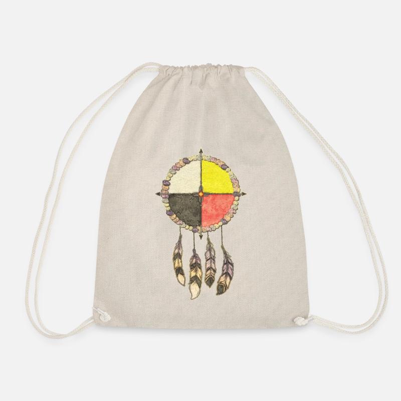 Native Americans Medicine Wheel - Dreamcatcher 3 - Turnbeutel - Natur