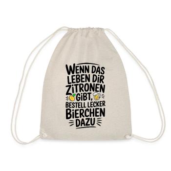 Wenn Zitrone dann lecker Bierchen - Turnbeutel - Natur - Vorne
