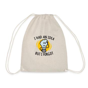 I Had An Idea But I Forgot, Funny Light Bulb - Drawstring Bag - nature - Front