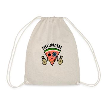 Melonaire : Millionaire Melon Pun - Drawstring Bag - nature - Front