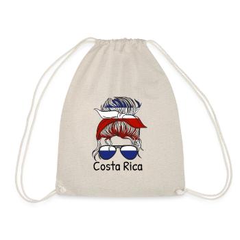 Costa Rica Flag Used Look Flag Vintage Home - Drawstring Bag - nature - Front