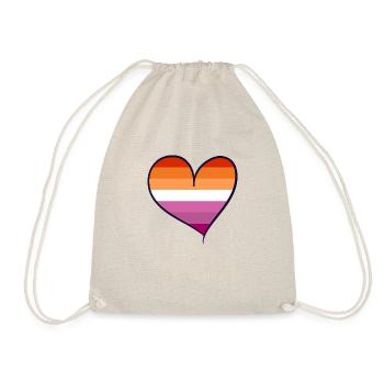 Lesbian Pride heart - Turnbeutel - Natur - Vorne