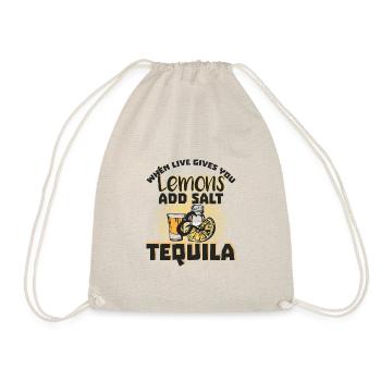 Tequila Lover> Lemons Need Salt & Tequila - Drawstring Bag - nature - Front