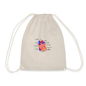 Anatomical human heart with lettering - Drawstring Bag - nature - Front