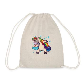 Laughing Unicorn - Drawstring Bag - nature - Front