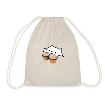 Bongo Cat Meme - Turnbeutel - Natur - Vorne