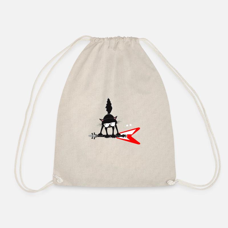 cat e guitar - Drawstring Bag - nature