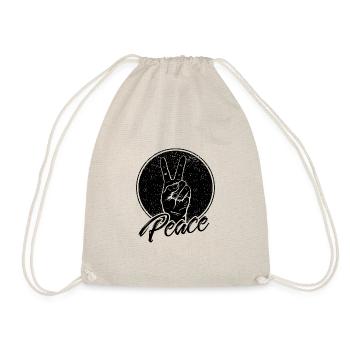 peace, love, hippie, flower power, 70s, peace - Drawstring Bag - nature - Front