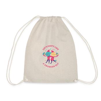 Let's Party Like a Drunken Elf - Drawstring Bag - nature - Front