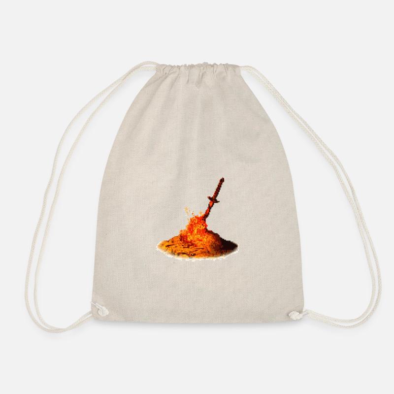 Bonfire Pixel Look - Drawstring Bag - nature