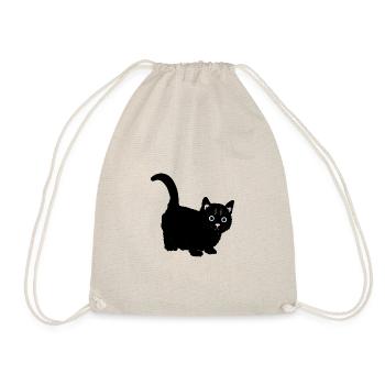 Katze schwarz - Turnbeutel - Natur - Vorne