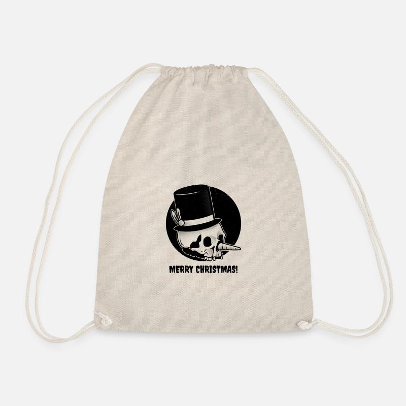 Christmas skull - Drawstring Bag - nature