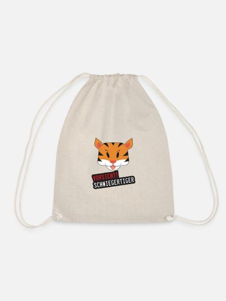 Vorsicht Schwiegertiger - Schwiegermutter Shirt - Turnbeutel - Natur