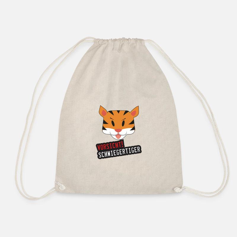 Vorsicht Schwiegertiger - Schwiegermutter Shirt - Turnbeutel - Natur