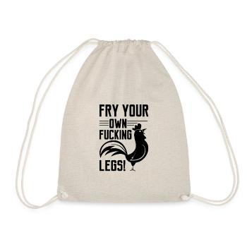 VEGAN Shirt · FUCKING LEGS · Geschenk / - Turnbeutel - Natur - Vorne