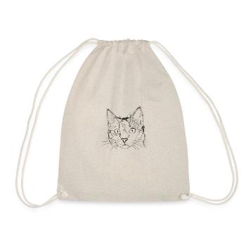 Gezeichnete Katze - Turnbeutel - Natur - Vorne