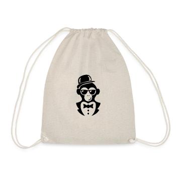 Affe Gentleman - Turnbeutel - Natur - Vorne