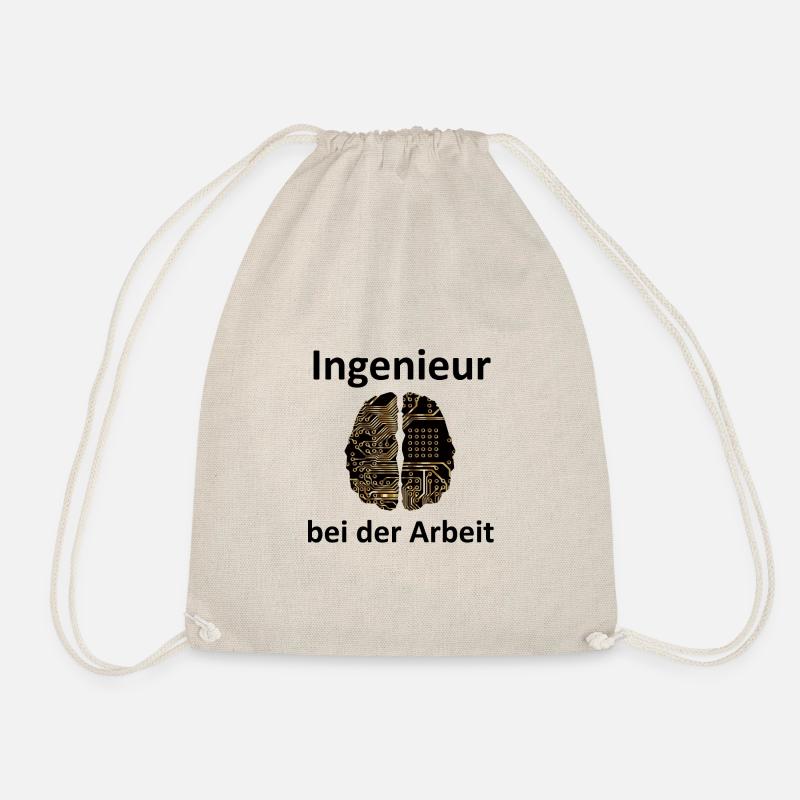 Engineer at work, student, brain, nerd - Drawstring Bag - nature