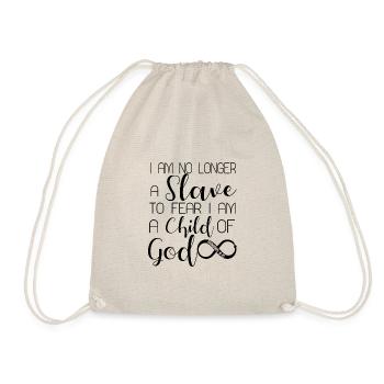 No longer slave to fear KIND GOD'S Bible - Drawstring Bag - nature - Front