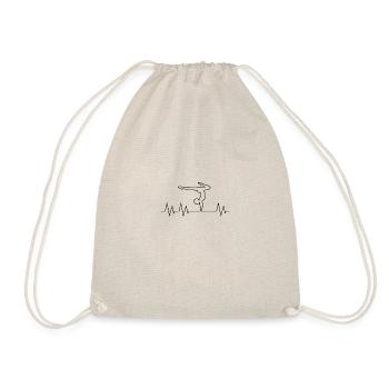 Handstand Heartbeat T-Shirt for Gymnastics Fans - Drawstring Bag - nature - Front