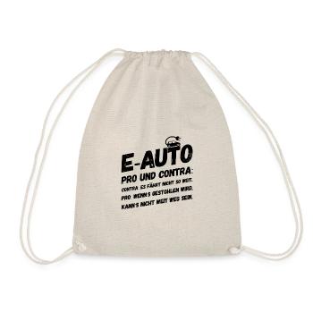 Lustige Sprüche E-Auto Elektro Klima - Turnbeutel - Natur - Vorne