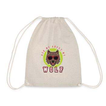 Sprich mich auf meinen Wolf an - Turnbeutel - Natur - Vorne