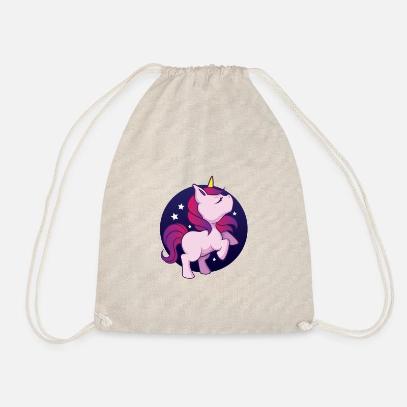 Dreaming unicorn with starry sky - Drawstring Bag - nature