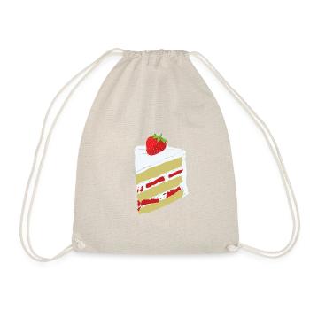 Cake strawberry Delicious gift idea pie - Drawstring Bag - nature - Front