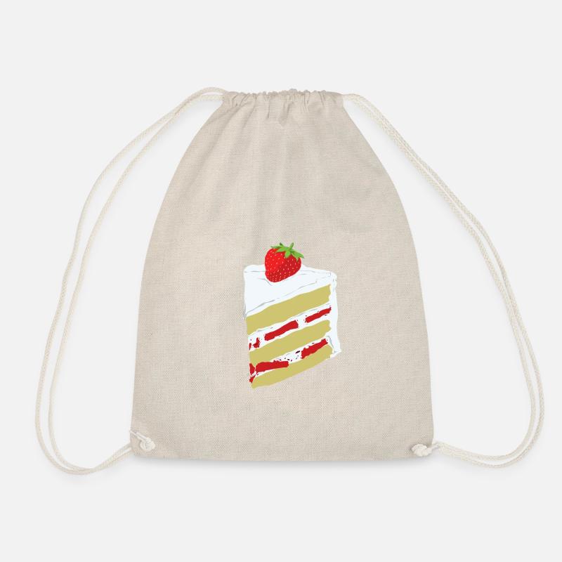 Kuchen Erdbeere Lecker Geschenk Idee Torte - Turnbeutel - Natur