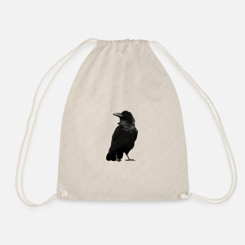 The Raven, Crow Corvus Gift Idea Poe - Drawstring Bag - nature