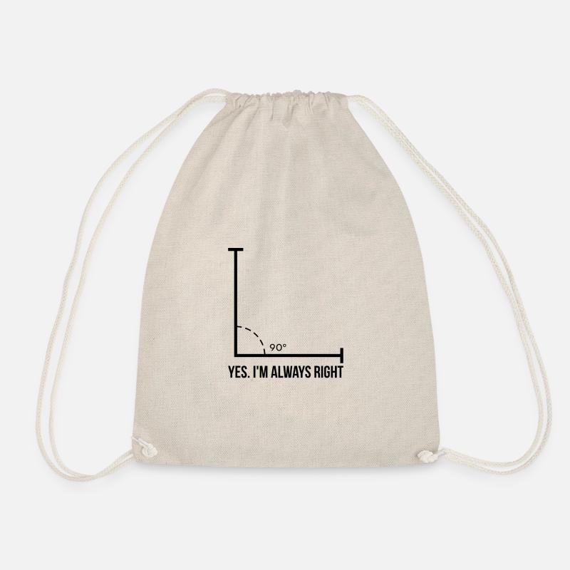 Mathe Lehrer Ich habe immer Recht Algebra Geschenk - Turnbeutel - Natur