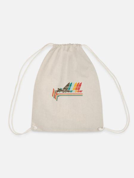 Herzschlag Windsurfer Windsurfen Vintage Geschenke - Turnbeutel - Natur