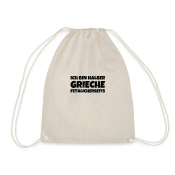 Ich Bin Halber Grieche Fetalicherseits - Turnbeutel - Natur - Vorne