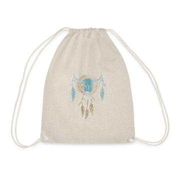Womens Street Style Bull Skull Rodeo - Turnbeutel - Natur - Vorne