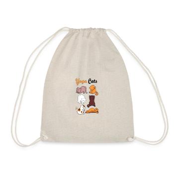 Yoga cats Katzen Katzenliebhaber Katzenshirt Katze - Turnbeutel - Natur - Vorne