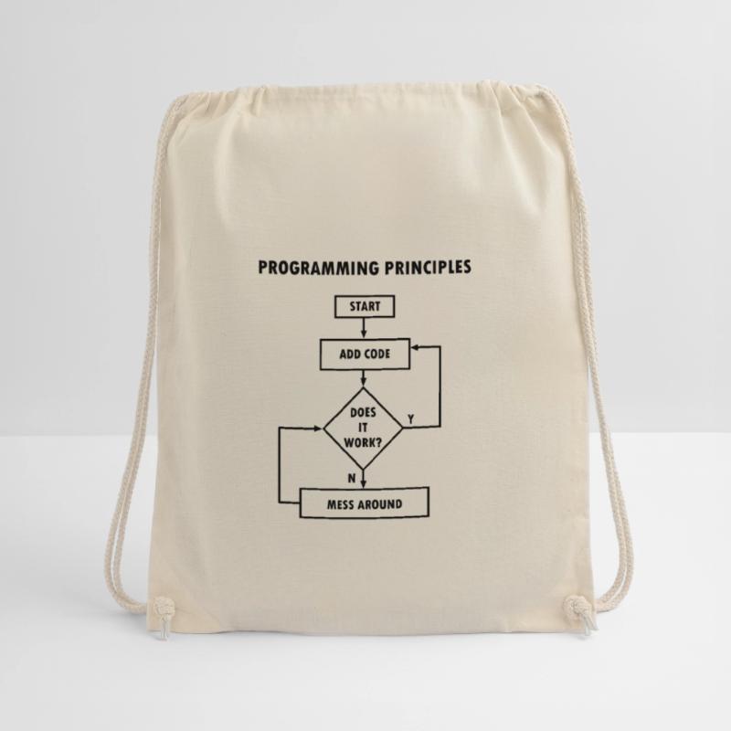 Programming principles computer science nerd Drawstring Bag