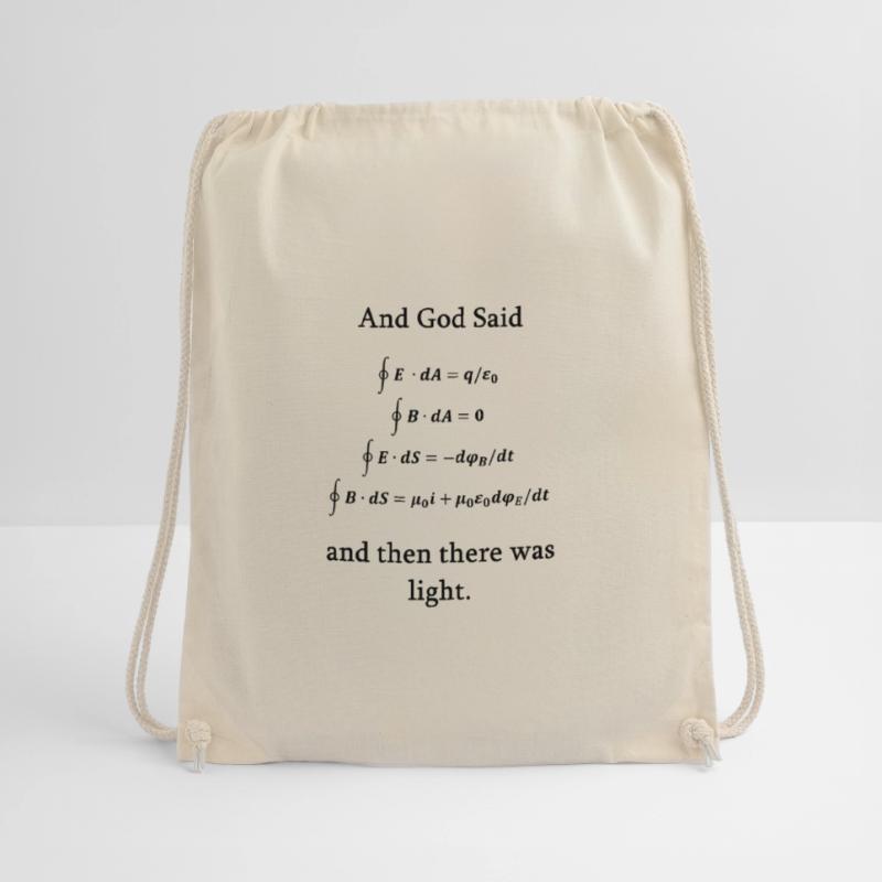 Maxwell equations god light physics nerd science Drawstring Bag