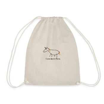 I love death metal unicorn - Drawstring Bag - nature - Front