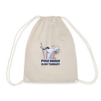Pole dance is my therapy Pole dancing - Drawstring Bag - nature - Front