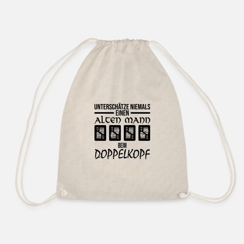 Doppelkopf Doko alter Mann Turnier Geschenk Karten - Turnbeutel - Natur