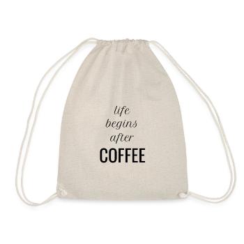 Life begins after coffee, cadeau fan de café - Sac de sport léger - nature - Devant