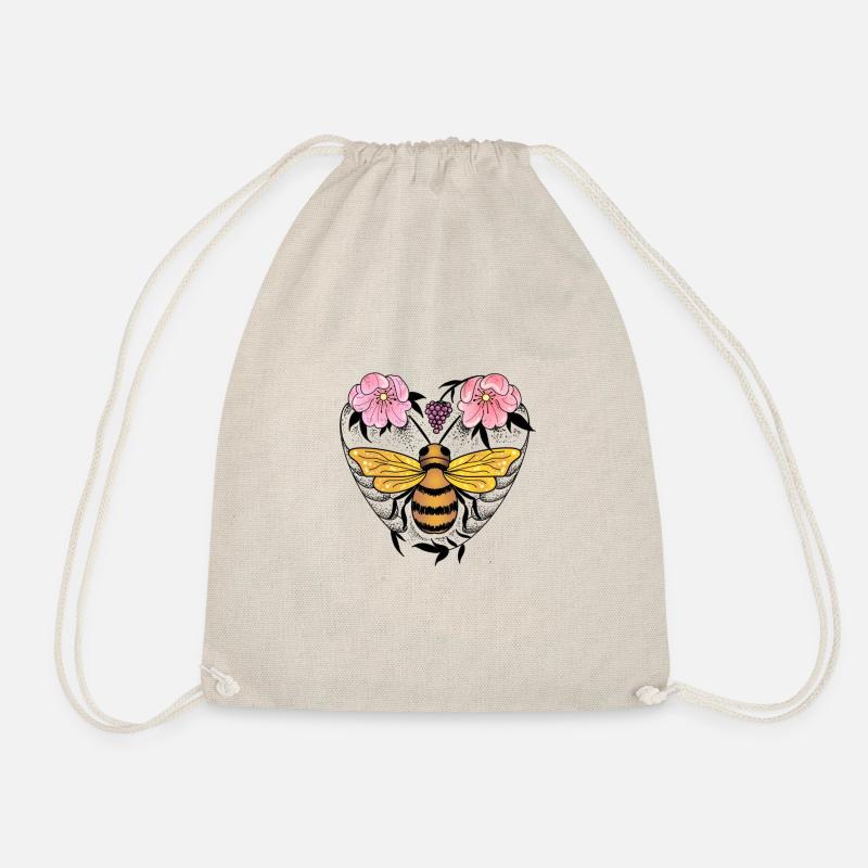 Bee - Drawstring Bag - nature