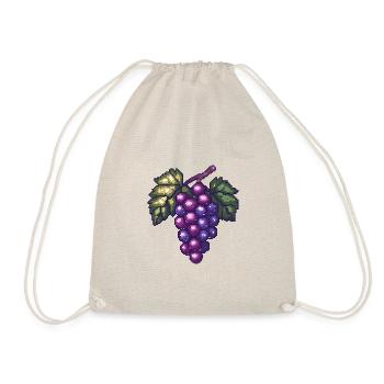 Grapes Pixel - Drawstring Bag - nature - Front