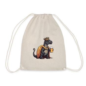 Dinosaur Brontosaurus Beer Funny - Drawstring Bag - nature - Front