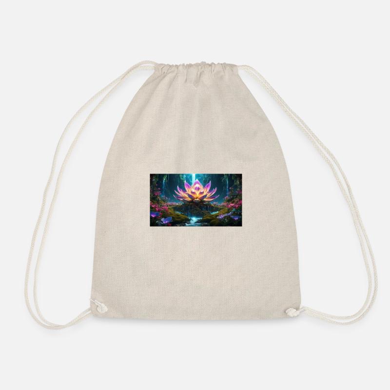 Lotus Blossom - Drawstring Bag - nature