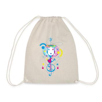 Melodie Musikalisches T-Shert Girl Note - Turnbeutel - Natur - Vorne