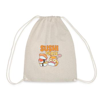 Shiba Inu Hund Sushi Japan Akita I Geschenk - Turnbeutel - Natur - Vorne
