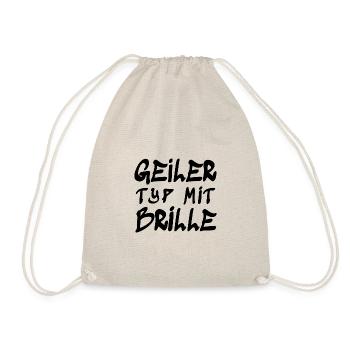 Geiler Typ mit Brille - coole Brillenträger - Turnbeutel - Natur - Vorne