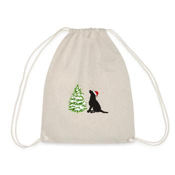 labrador golden retriever christmas tree stars - Drawstring Bag - nature - Front