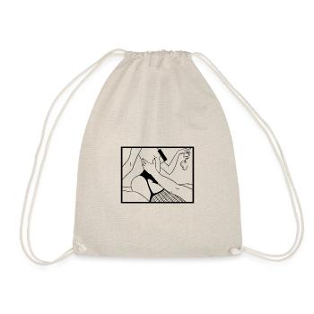 BDSM Fetisch Kunst handschellen Lust und Liebe - Turnbeutel - Natur - Vorne